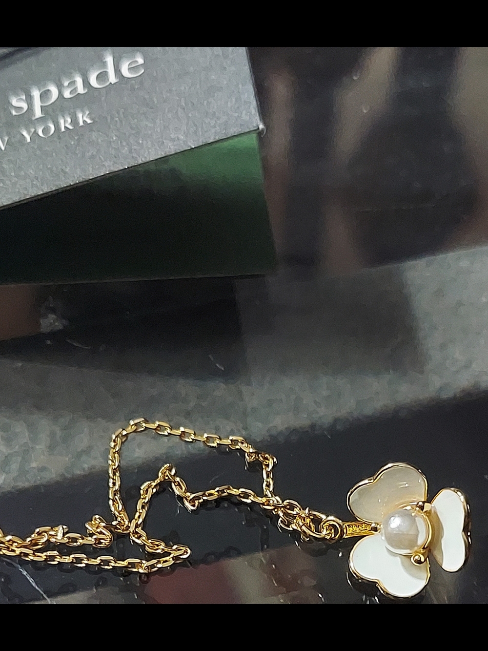 kate spade New York Gold & White Flower Pendant Necklace - Picture 4 of 4